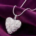DOTEFFIL 925 Sterling Silver Photo Frame Pendant Necklace 18/20/22/24 Inch Snake Chain For Woman Charm Wedding Fashion Jewelry - Image 2