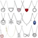 Christmas Birthday Surprise Gifts 925 Sterling Silver Exquisite Shiny Round Heart-shaped Necklace Classic Charm Women's Jewelry