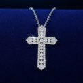 925 Sterling Silver Cross Pendant Necklace for Women Girls Shiny Sweet Chain Punk Party Fashion Pendant Fashion Jewelry Gifts - Image 3