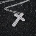 925 Sterling Silver Cross Pendant Necklace for Women Girls Shiny Sweet Chain Punk Party Fashion Pendant Fashion Jewelry Gifts - Image 2