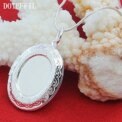 DOTEFFIL 925 Sterling Silver Oval Round Photo Frame Pendant Necklace 18/20-28/30 Inch Snake Chain For Woman Man Wedding Jewelry - Image 6