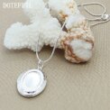 DOTEFFIL 925 Sterling Silver Oval Round Photo Frame Pendant Necklace 18/20-28/30 Inch Snake Chain For Woman Man Wedding Jewelry - Image 5