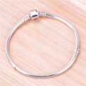 Handmade Original Fine Jewelry 925 Sterling Silver Charm Bracelet Soft Smooth Snake Bone Bracelets for Women - Image 3