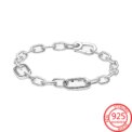 Classical 925 Sterling Silver Roses&Hearts&Stars&Locks Bracelet Fashionable DIY Basic Wristband - Image 4
