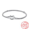 Classical 925 Sterling Silver Roses&Hearts&Stars&Locks Bracelet Fashionable DIY Basic Wristband - Image 2