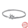 Classical 925 Sterling Silver Roses&Hearts&Stars&Locks Bracelet Fashionable DIY Basic Wristband - Image 3