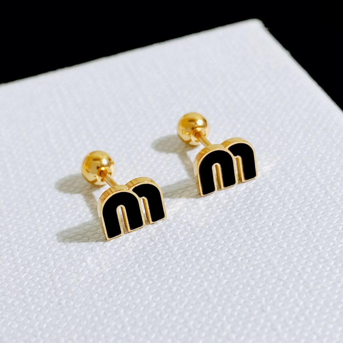 1pcs stainless steel letter M women's earrings fashion jewellery exquisite lovely small earrings spot can be wholesale - Image 5