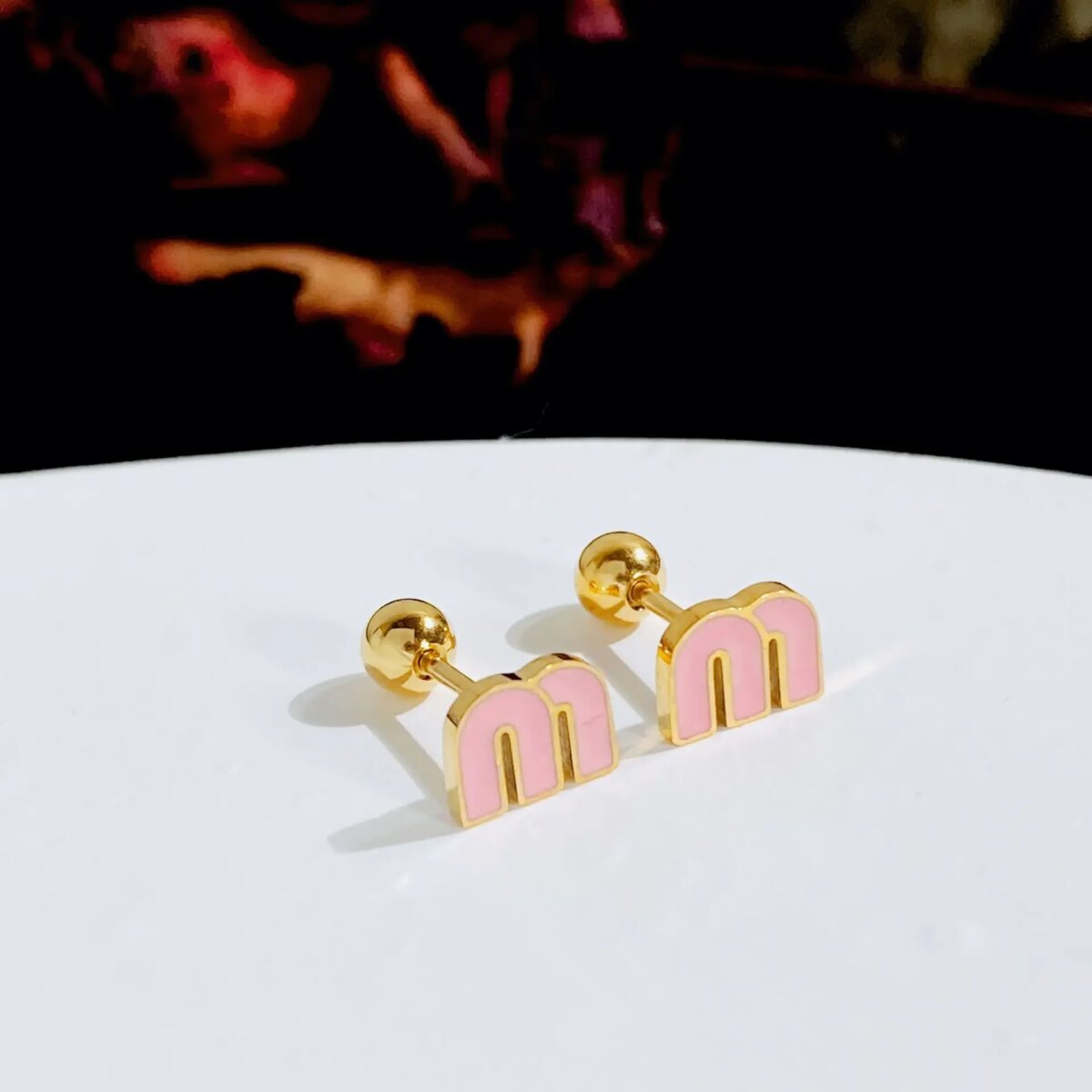 1pcs stainless steel letter M women's earrings fashion jewellery exquisite lovely small earrings spot can be wholesale - Image 6