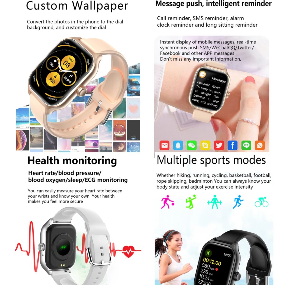 2025 New H9 Max Smartwatch Answer Call Calorie Tracking Heart Rate Blood Oxygen Sleep Monitoring For Xiaomi Sports Smart Watch - Image 5