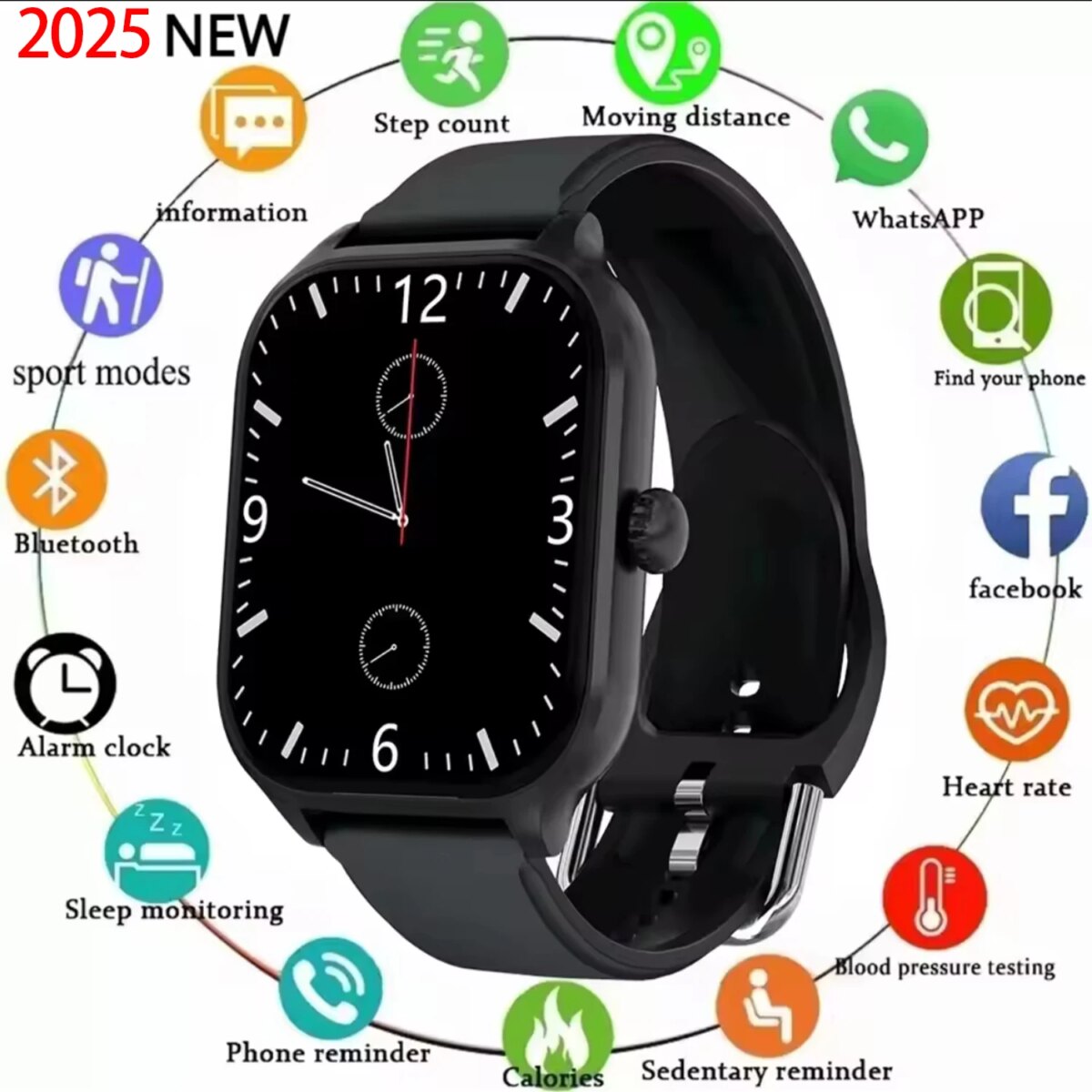 2025 New H9 Max Smartwatch Answer Call Calorie Tracking Heart Rate Blood Oxygen Sleep Monitoring For Xiaomi Sports Smart Watch - Image 1