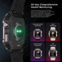2025 New Military Smart Watch Men IP68 Waterproof Outdoor Sports Fitness Tracker Health Monitor 2.19" Bluetooth Calls Smartwatch - Image 4