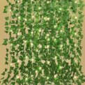 Artificial Ivy Vine with LED Light String Green Leaf Vine Flower Wreath Walls Hanging Fake Plant Wedding Party Garden Decors - Image 2