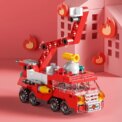 Mini size 6 In 1 Building Blocks DIY Police Car Fire Truck Castle Model Bricks Kids Educational Toys Gifts - Image 2
