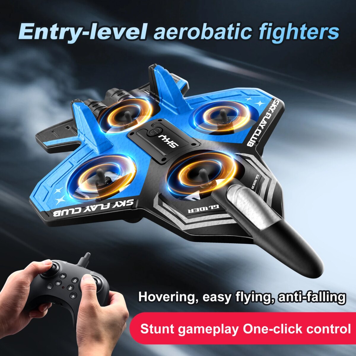 New remote-controlled glider, gravity sensing stunt foam aircraft, dazzling lights, rechargeable anti-drop drone, children's toy - Image 1