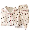 Spring and Autumn New Women's Pajamas Loungewear Set Girl Love Cardigan Pajamas Crinkled Fabric Loungewear Long Sleeve Set - Image 5
