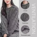 Thickened Warm Sleepwear for Winter Women Flannel Suit Student Pajamas Homewear Tops and Pants Striped Nightwear Loungewear - Image 2