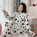 New Women's Autumn and Winter Warm Pyjamas Homewear Suit Coral Velvet Pajamas Girls Padded Thickened Sweet Flannel Homewear - Image 6
