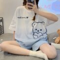 New Pajamas Female Summer Large Size Short-Sleeved Homewear Suit Korean Version of the Student Sweet and Lovely Ladies Homewear - Image 2