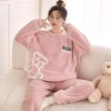 Warm Sleepwear for Winterthickened Warm Flannel Pajamas Student Long Sleeve Cartoon Ladies Loungewear Setpajamas Woman Offer - Image 2