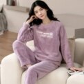 Warm Sleepwear for Winterthickened Warm Flannel Pajamas Student Long Sleeve Cartoon Ladies Loungewear Setpajamas Woman Offer - Image 5