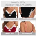 Sexy Sleepwear Women Lace Silk Satin V-Neck Nightgown Split Hem Soft Lingerie Night Dress Sleeveless Sleepwear Female Clothes - Image 5