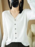 Early Autumn New Andy Cashmere Knit Cardigan V-Neck Solid Color Fashion High-Grade Comfortable Loose Casual Knitwear -GH021 - Image 5