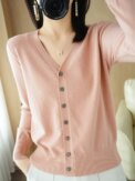 Early Autumn New Andy Cashmere Knit Cardigan V-Neck Solid Color Fashion High-Grade Comfortable Loose Casual Knitwear -GH021 - Image 2