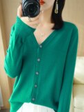 Early Autumn New Andy Cashmere Knit Cardigan V-Neck Solid Color Fashion High-Grade Comfortable Loose Casual Knitwear -GH021 - Image 6