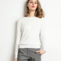 Women Slim O-Neck Solid Pullover Cashmere Wool Blending Sweater Autumn And Winter Long-Sleeved Knit Bottoming Shirt Large Size - Image 5