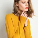 Women Slim O-Neck Solid Pullover Cashmere Wool Blending Sweater Autumn And Winter Long-Sleeved Knit Bottoming Shirt Large Size - Image 4