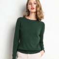 Women Slim O-Neck Solid Pullover Cashmere Wool Blending Sweater Autumn And Winter Long-Sleeved Knit Bottoming Shirt Large Size - Image 6