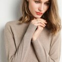 Women Slim O-Neck Solid Pullover Cashmere Wool Blending Sweater Autumn And Winter Long-Sleeved Knit Bottoming Shirt Large Size - Image 2