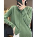 Women 100% Merino Wool Sweater Autumn Winter O-Neck First Line Seamless Cardigan Long Sleeve Clothing Cashmere Knitwear Tops - Image 4