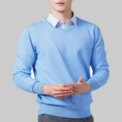 Men's Cashmere Warm Pullovers Sweater V Neck Knit Autumn Winter Fit Tops Male Wool Knitwear Jumpers Bottoming shirt Plus Size - Image 2