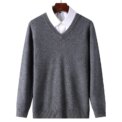 Cashmere Cotton Blend Classic V-Neck Pullover Men Sweater 2025 Autumn Winter Work Casual All-match Jumper Male Knitted Sweaters - Image 2
