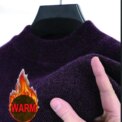 Men's 100% pure Mink Cashmere Sweater O-Neck Pullovers Knit Large Size Mink Sweater Winter Male Tops Long Sleeve Jumpers 4XL - Image 3