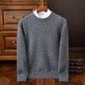 Cashmere Sweater O-neck Pullovers Men's Loose Oversized M-3XL Knitted Bottom Shirt Autumn Winter New Korean Casual Men Top