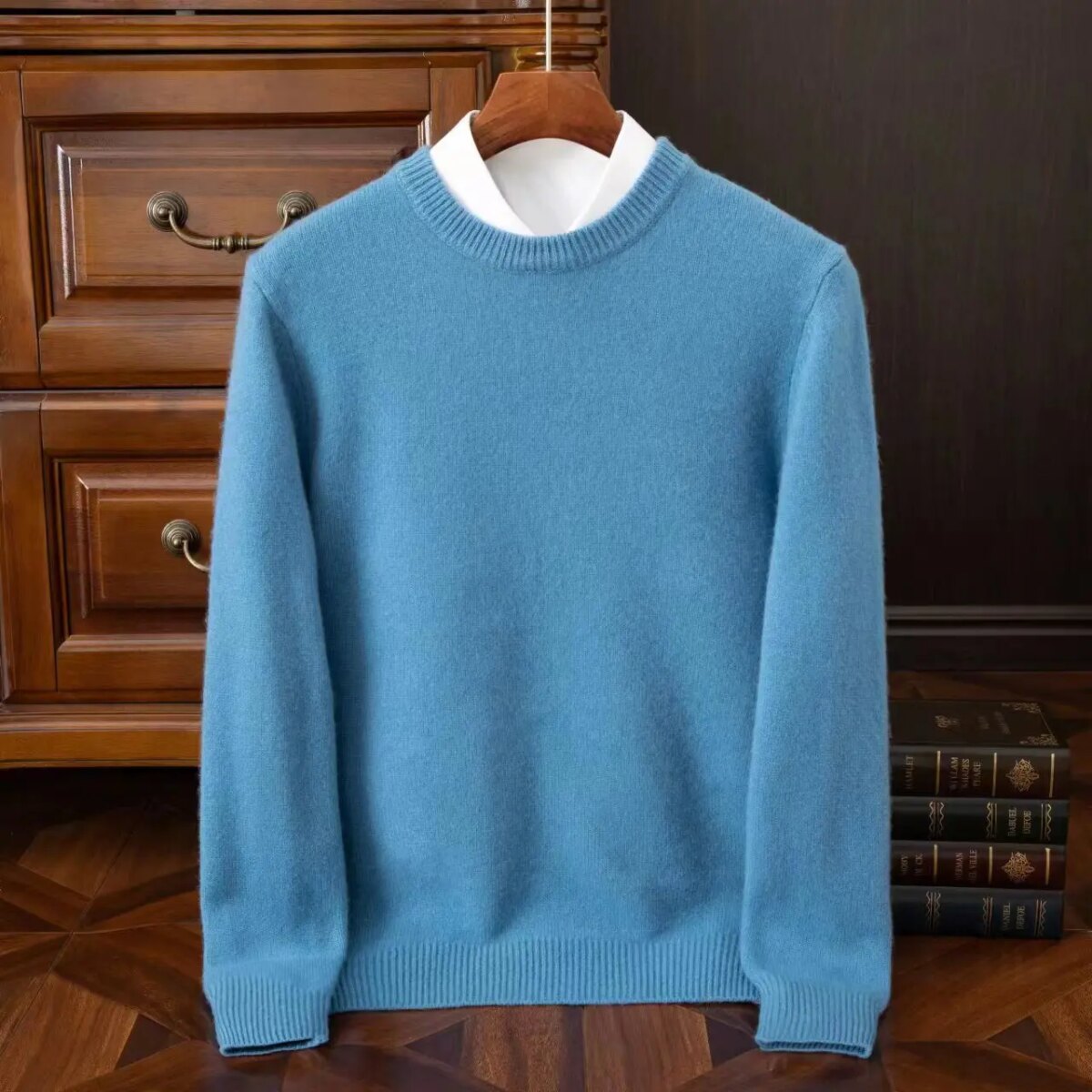 Cashmere Sweater O-neck Pullovers Men's Loose Oversized M-3XL Knitted Bottom Shirt Autumn Winter New Korean Casual Men Top - Image 5