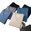Wool Men's Sweaters V-neck Pullovers Cashmere Knitting Hot Sale Spring Autumn Sweaters Knitwear High Quality Jumpers Clothes - Image 2