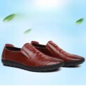 Casual Men's Shoes Versatile soft leather footwear Fashion comfortable loafers male breathable new flat Zapatos - Image 4