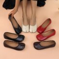 ​​​​Women's Leather Toe Separator Loafers Flat Comfortable Slip-On Breathable Casual Shoes​