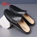 YRZL Loafers Summer Slip on Half Shoes for Men Leather Slippers Casual Breathable Comfy Loafers Moccasins Brown Black Beige - Image 3