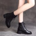 Luxury Chelsea Boots Women Leather Ladies Boots Chunky Winter Shoes Platform Ankle Boots Slip On Thick Heel - Image 2