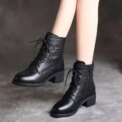 Luxury Chelsea Boots Women Leather Ladies Boots Chunky Winter Shoes Platform Ankle Boots Slip On Thick Heel