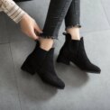 Winter Women New Chelsea Boots Ankle RoundToe Square Heel shoe Solid Casual Comfort shoes fashion trendy ladies short boot Botas - Image 2