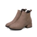Winter Women New Chelsea Boots Ankle RoundToe Square Heel shoe Solid Casual Comfort shoes fashion trendy ladies short boot Botas - Image 5