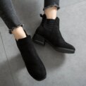 Winter Women New Chelsea Boots Ankle RoundToe Square Heel shoe Solid Casual Comfort shoes fashion trendy ladies short boot Botas - Image 4