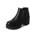 New Autumn and Winter Fashionable and Comfortable Round Toe High Heels Casual Thick Heel Solid Color Sleeve Fashion Boots - Image 6