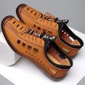 Men's Soft Leather Summer Men Leather Sandals Breathable Non-slip Cow Tendon Sole Casual Leather Shoes Outdoor Beach Shoes - Image 4