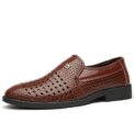 Casual Shoes for Men Summer Breathable Formal Stylish Flats Slip on Dress Loafers for Wedding Party Non Slip Walking Zapatos - Image 5